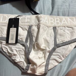 Dolce & Gabbana Men's Briefs in White and Gray